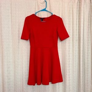 Bright red forever 21 Skater dress with flare